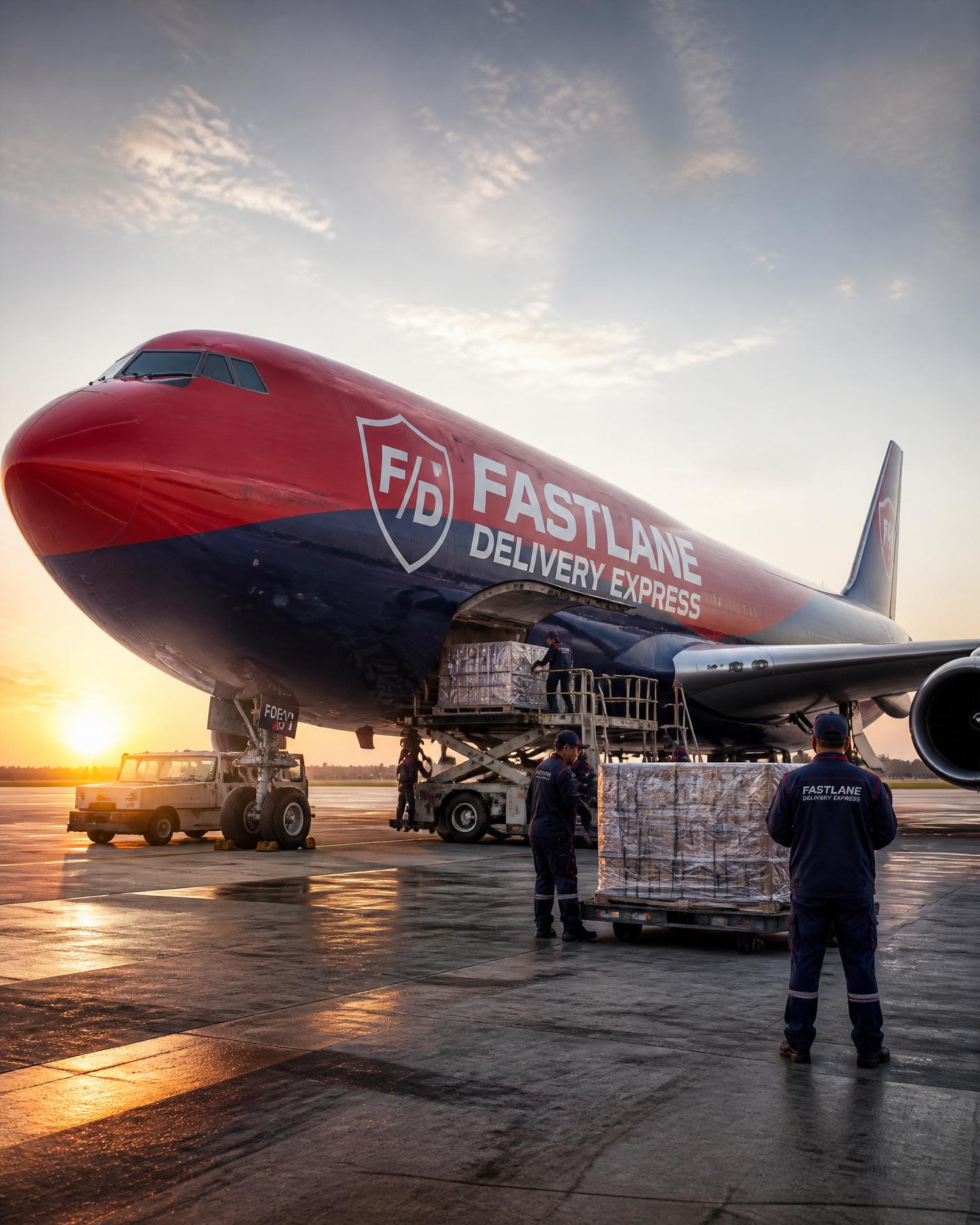 Fastlane cargo aircraft taking off