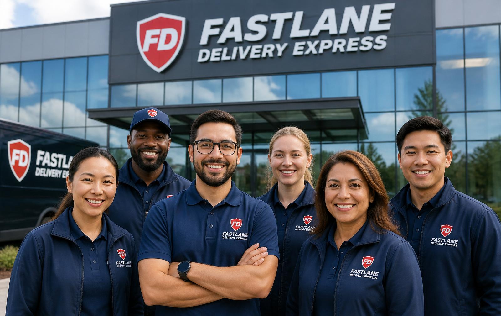Fastlane Delivery Express team in branded uniforms